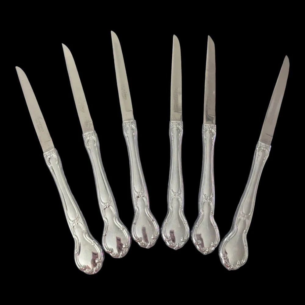 Set Of 6 VTG Carvel Hall Merrimack Towle CVH16 Glossy Stainless Steel USA 8.5